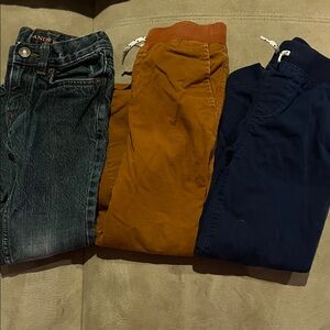 Lands' End Kids' Denim, Brown, and Navy Pants Trio